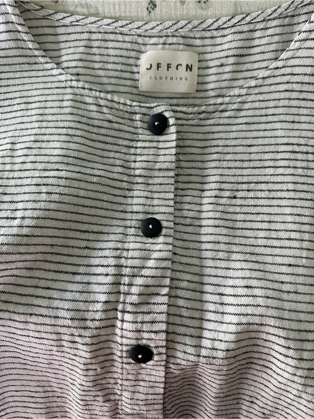 OffOn STRIPED LINEN SLEEVELESS DRESS - Picture 2 of 3